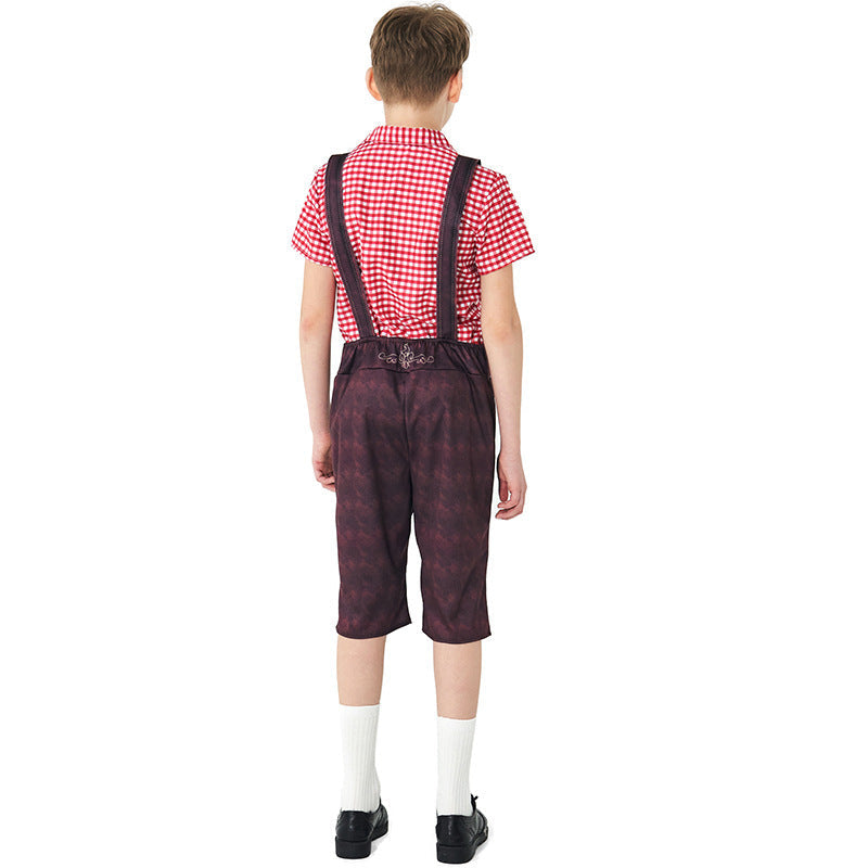 Traditionelle Trachtenlederhose für Kinder mit Trägern