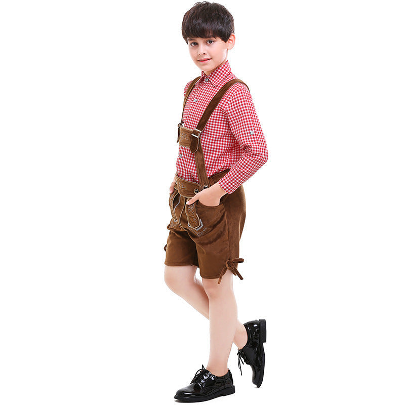 Traditionelle Kinderlederhose mit Stickerei für Jungen