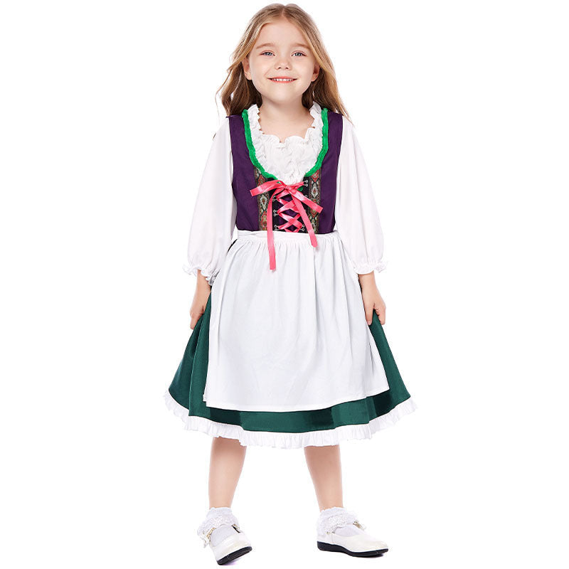 Damen Trachtenkleid Dirndl mit Schnürung und Bluse