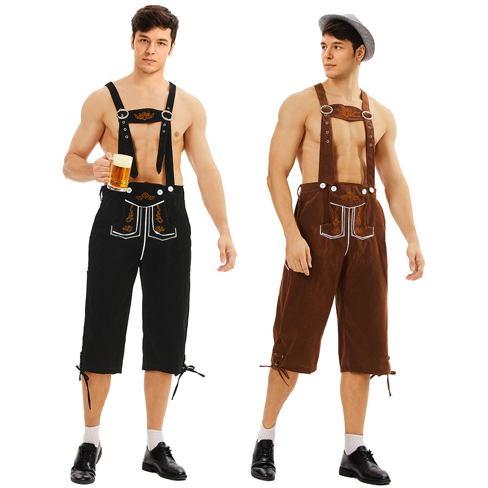 Herren knielange Trachtenhose mit Stickerei