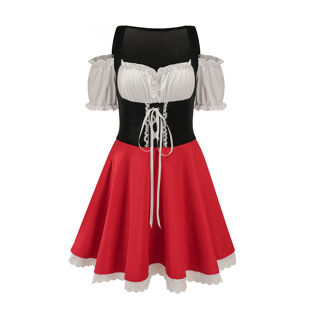 Damen Trachtenkleid mit Puffärmeln und Schnürung