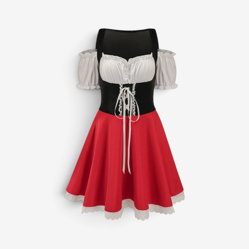 Damen Trachtenkleid mit Puffärmeln und Schnürung