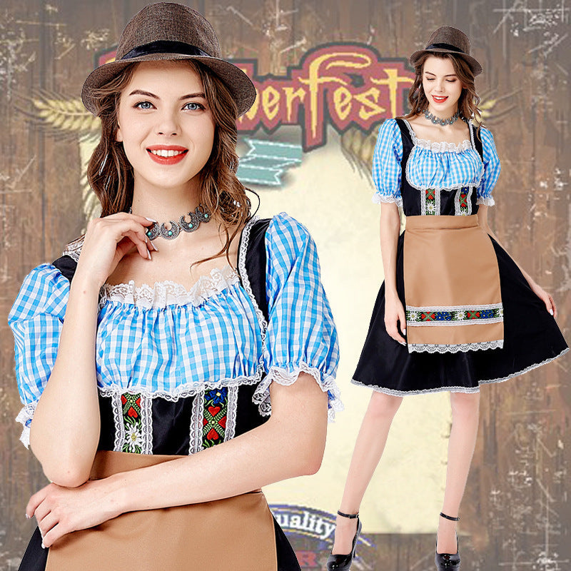 Damen Oktoberfest Dirndl mit bestickter Schürze