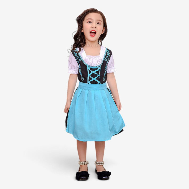 Mädchen Dirndlkleid mit abnehmbarer Schürze