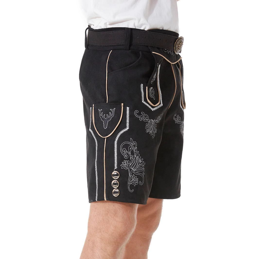 Herren Trachtenlederhose mit Stickereien