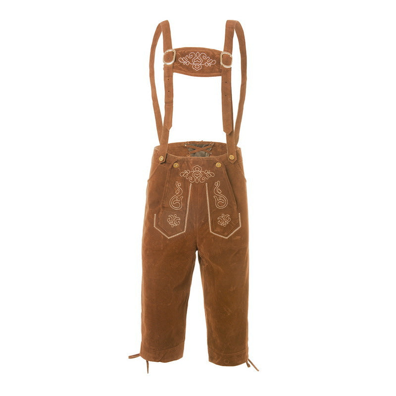 Herren Wildleder Lederhose mit Stickerei