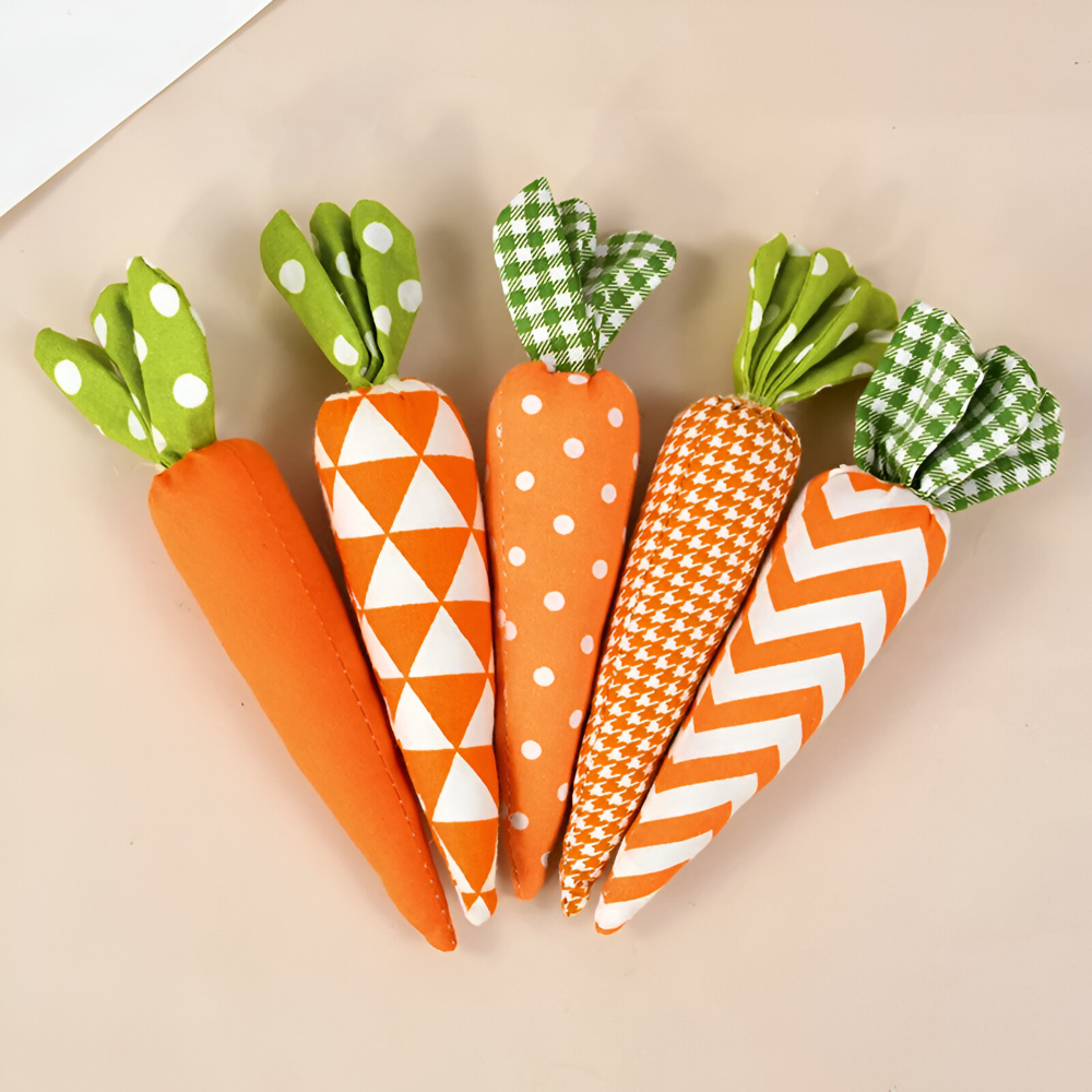 OrangeHue - Osterdeko - Plüsch Osterkarotten 5er Set 15,5 cm