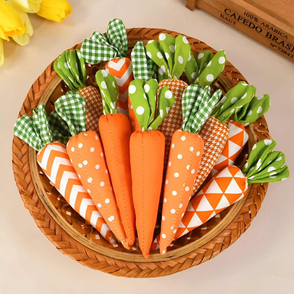 OrangeHue - Osterdeko - Plüsch Osterkarotten 5er Set 15,5 cm