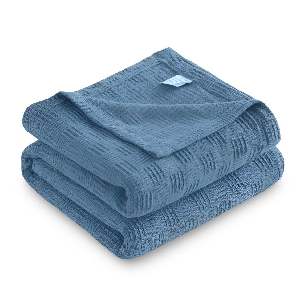 PlainPlush Plaid - Atmungsaktive Baumwolle Gestrickt Fleece Blanket für Stilvollen Komfort