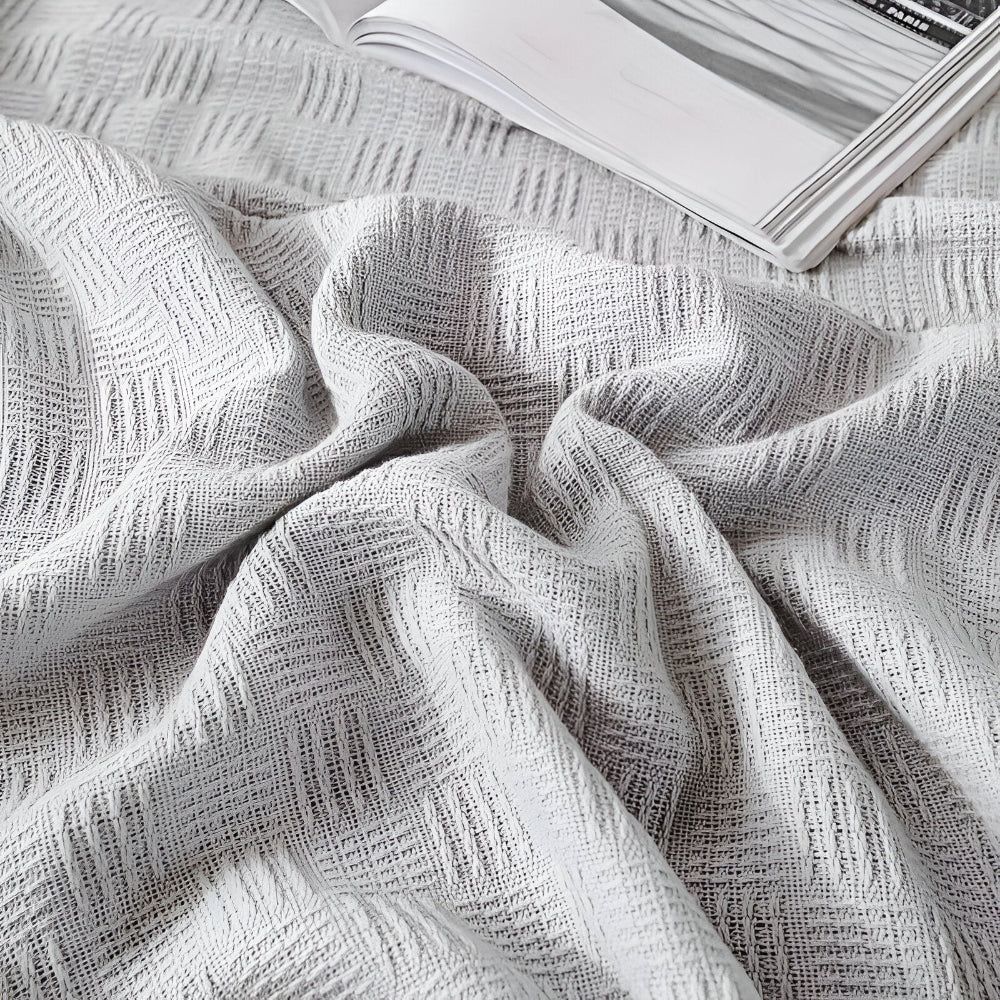 PlainPlush Plaid - Atmungsaktive Baumwolle Gestrickt Fleece Blanket für Stilvollen Komfort