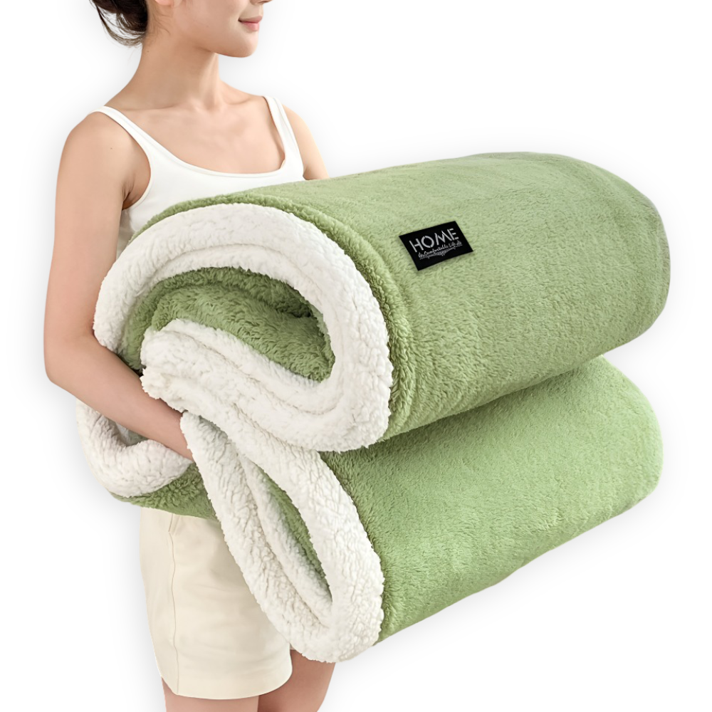 Sherpa - Kuscheldecke doppellagig Faux-Schafsfell