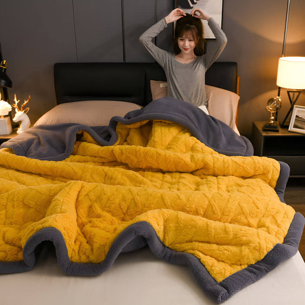 Doppelseitige - Mikrofaser Fleece Kuscheldecke extra weich &
