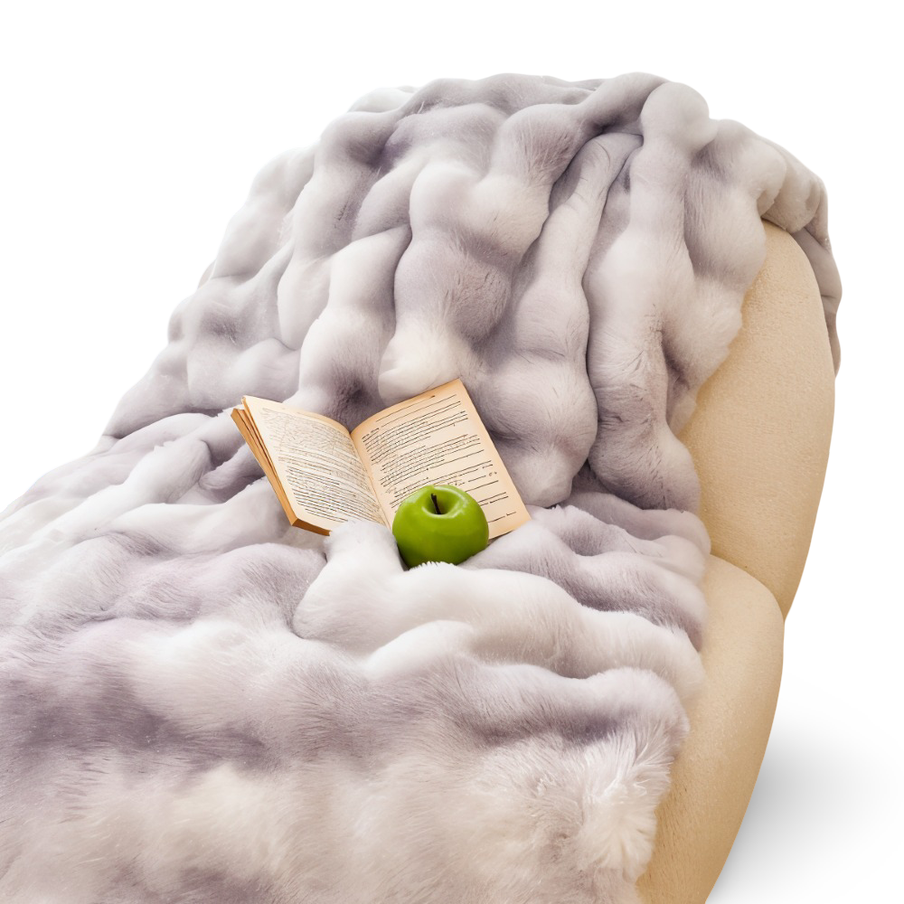 PlushHue - Plaid - Kuscheldecke Kunstfell-Optik superweich &