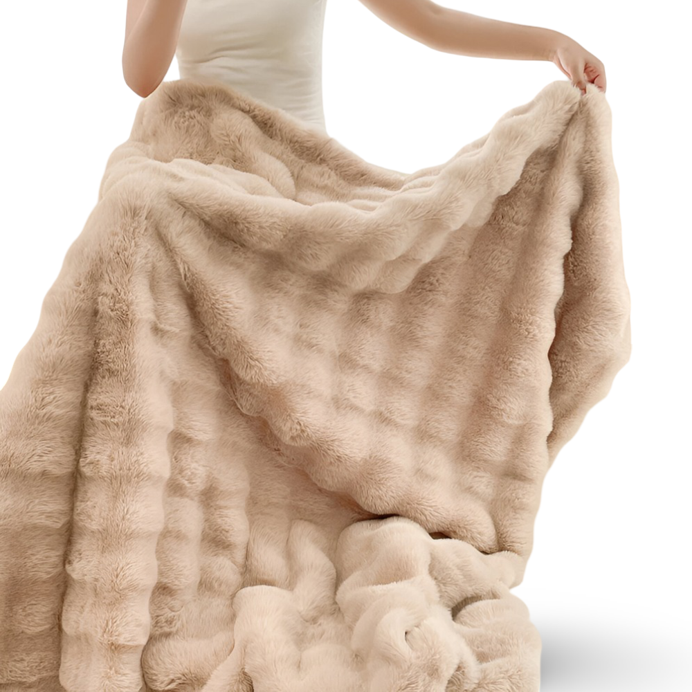 PlushHue - Plaid - Kuscheldecke Kunstfell-Optik superweich &