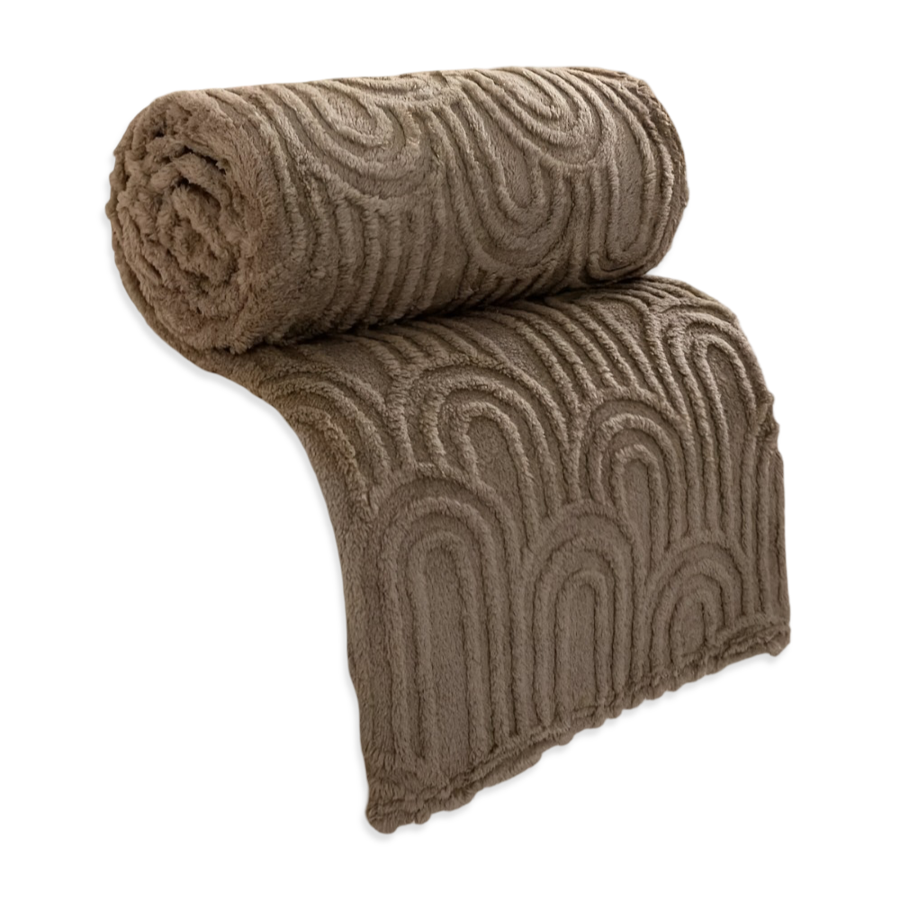 Kuscheldecke - Mikrofaser plüsch mit Bogenmuster