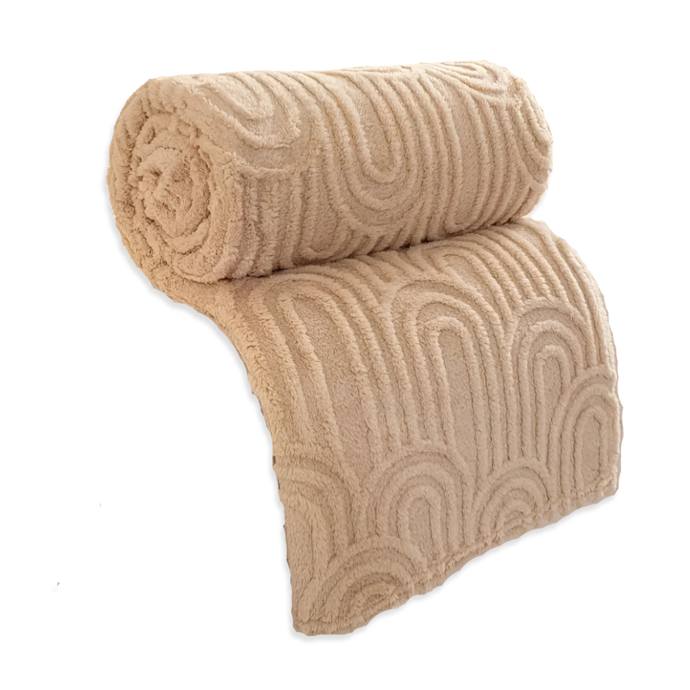 Kuscheldecke - Mikrofaser plüsch mit Bogenmuster