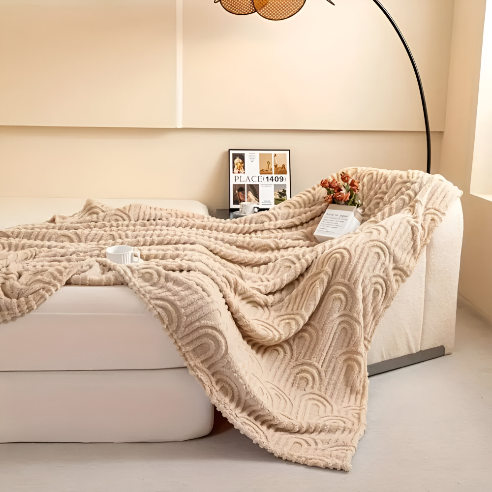 Kuscheldecke - Mikrofaser plüsch mit Bogenmuster