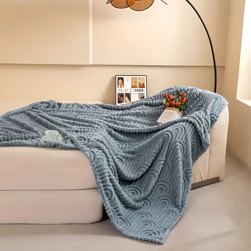 Kuscheldecke - Mikrofaser plüsch mit Bogenmuster