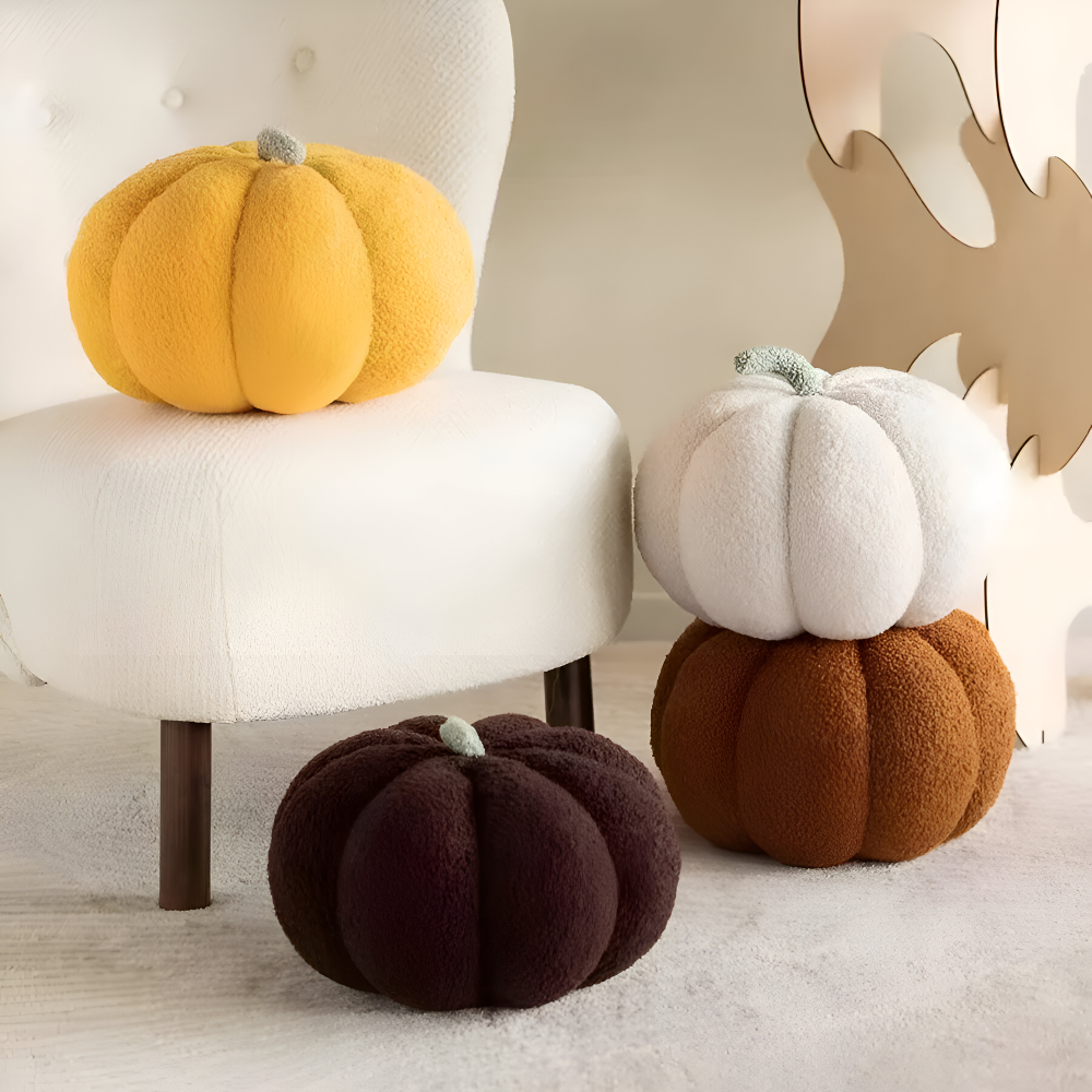 Pumpkin Cush - Texturiertes Kürbis Plüsch Kissen