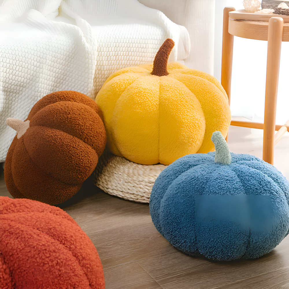 Pumpkin Cush - Texturiertes Kürbis Plüsch Kissen