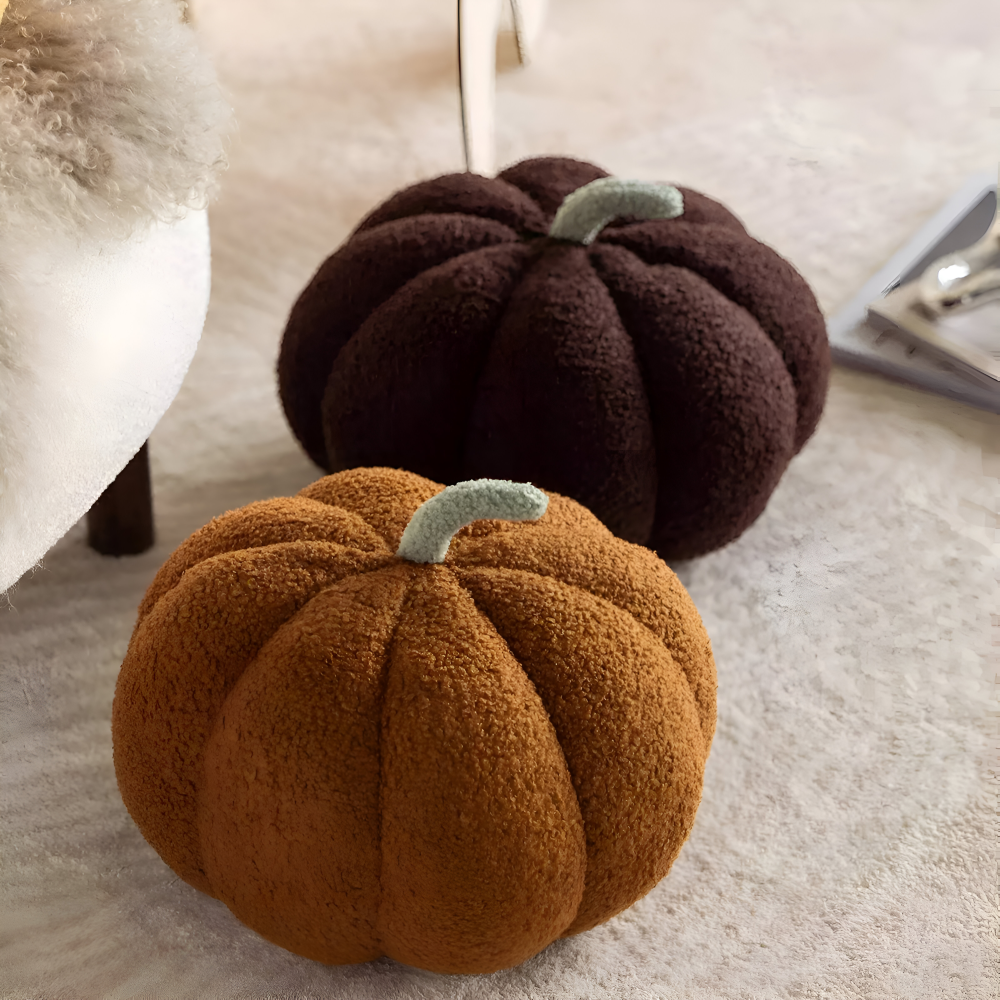 Pumpkin Cush - Texturiertes Kürbis Plüsch Kissen
