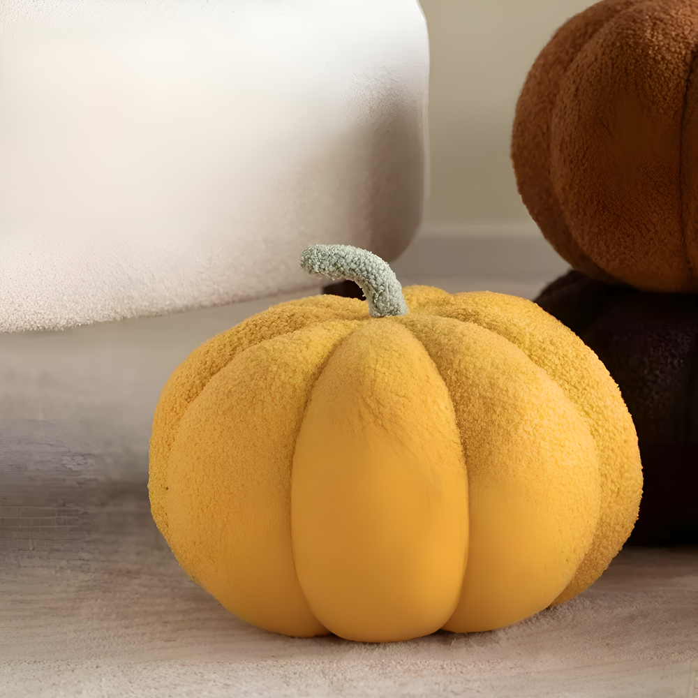 Pumpkin Cush - Texturiertes Kürbis Plüsch Kissen