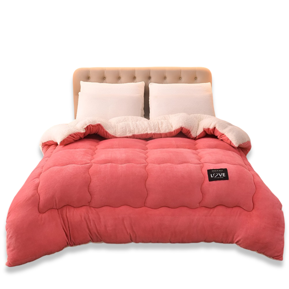 Waschbarer Bettbezug aus Lammwollimitat Winterbettwäsche – Weicher, bequemer Bettbezug