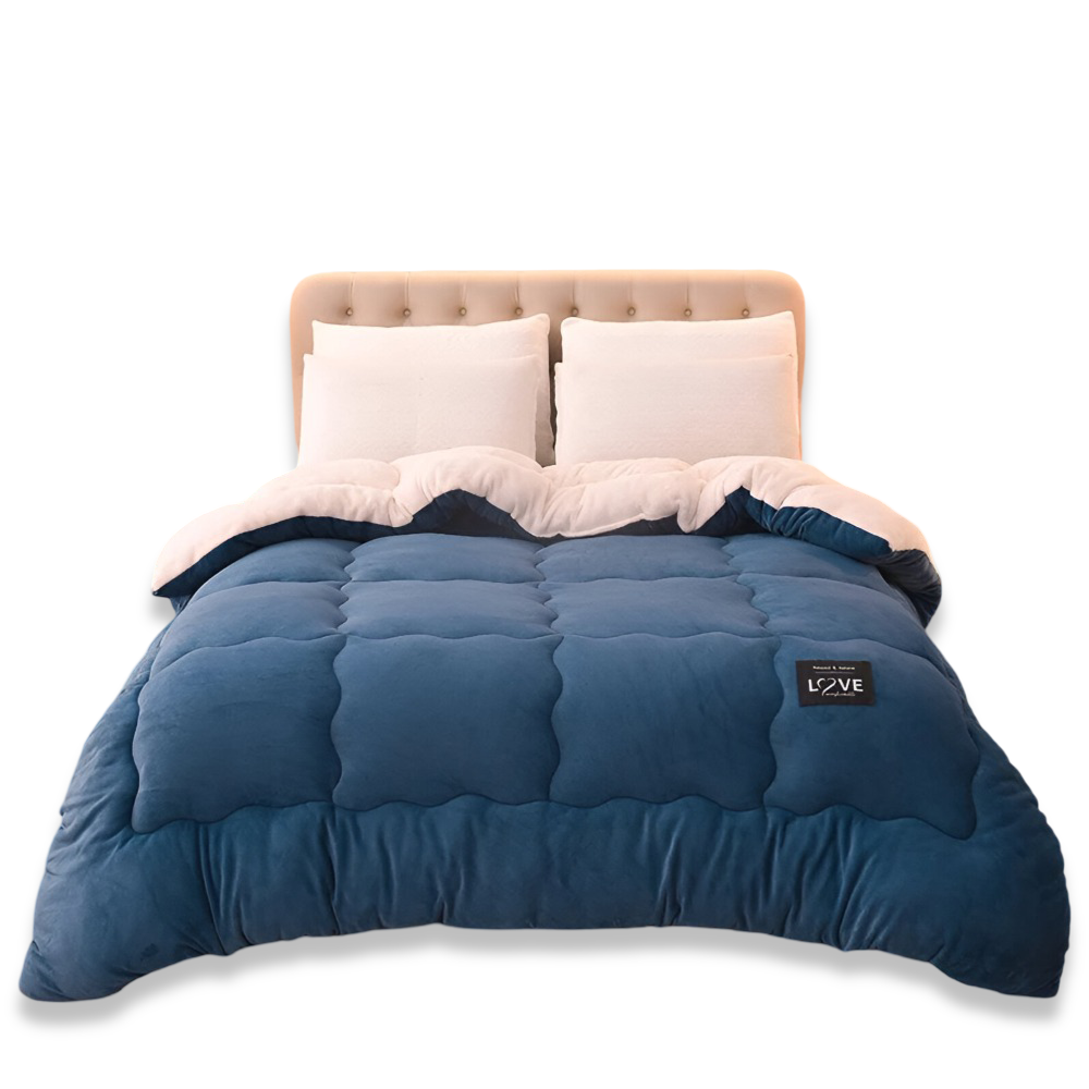 Waschbarer Bettbezug aus Lammwollimitat Winterbettwäsche – Weicher, bequemer Bettbezug