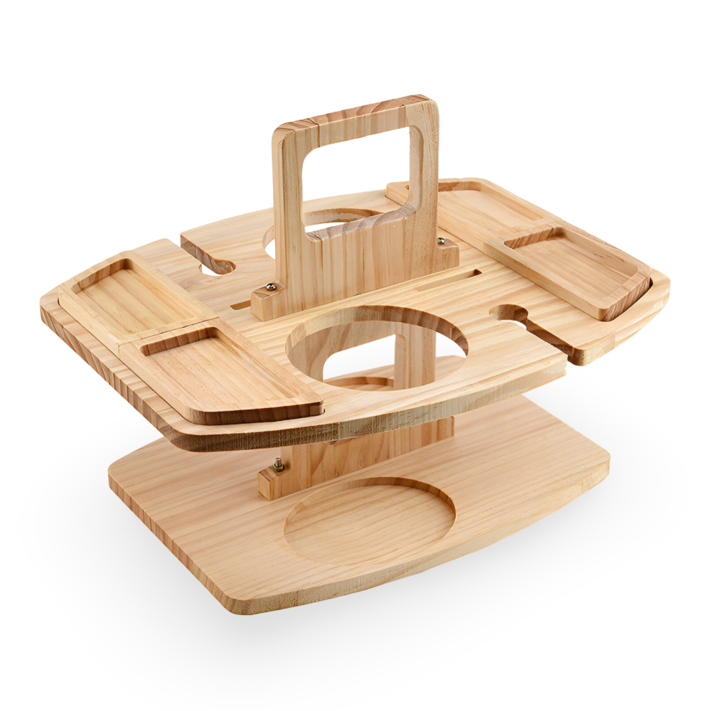 Abnehmbar - Picknicktisch aus Holz mit Weinfächern – Ideal