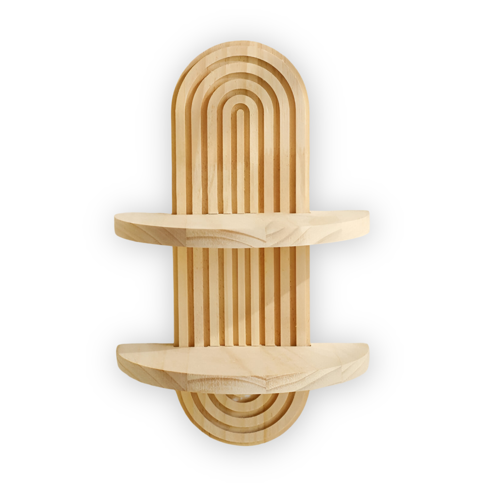 Geometrisches - Wandregal aus Holz 35 cm