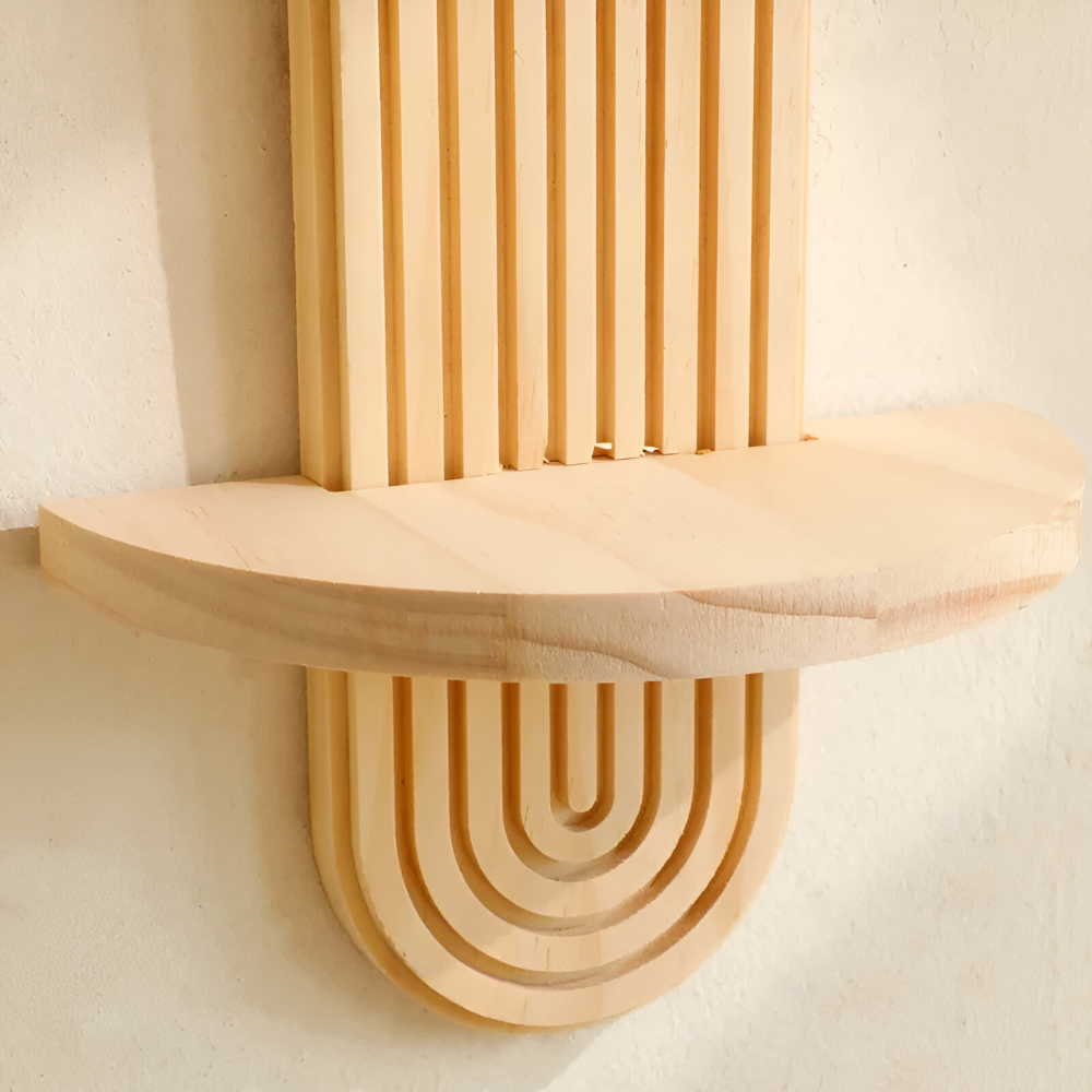 Geometrisches - Wandregal aus Holz 35 cm