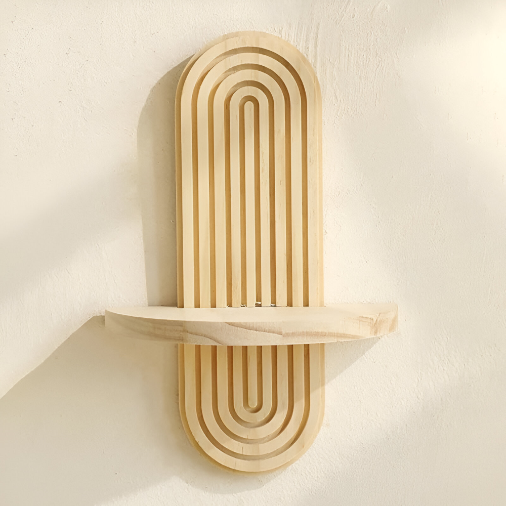 Geometrisches - Wandregal aus Holz 35 cm