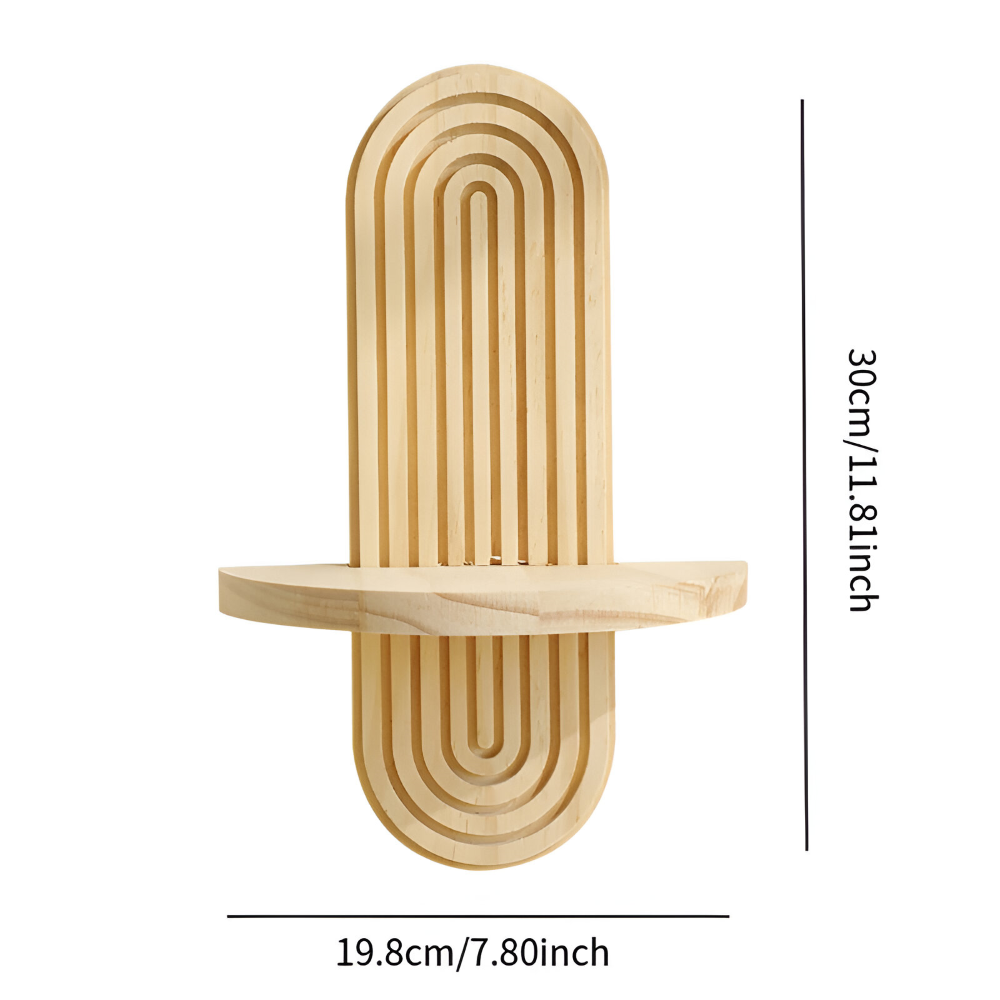Geometrisches - Wandregal aus Holz 35 cm
