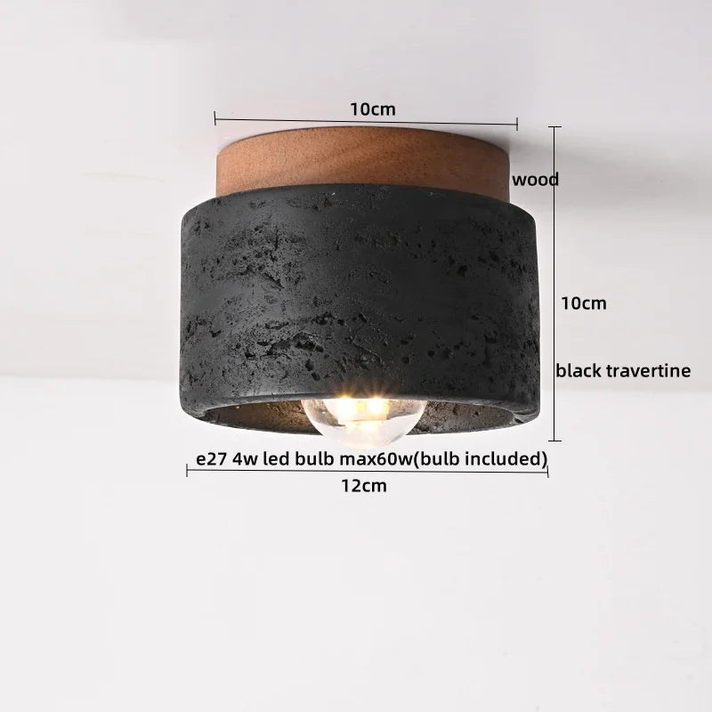 Lumio - Travertin-Deckenleuchte E27 im Wabi-Sabi-Design