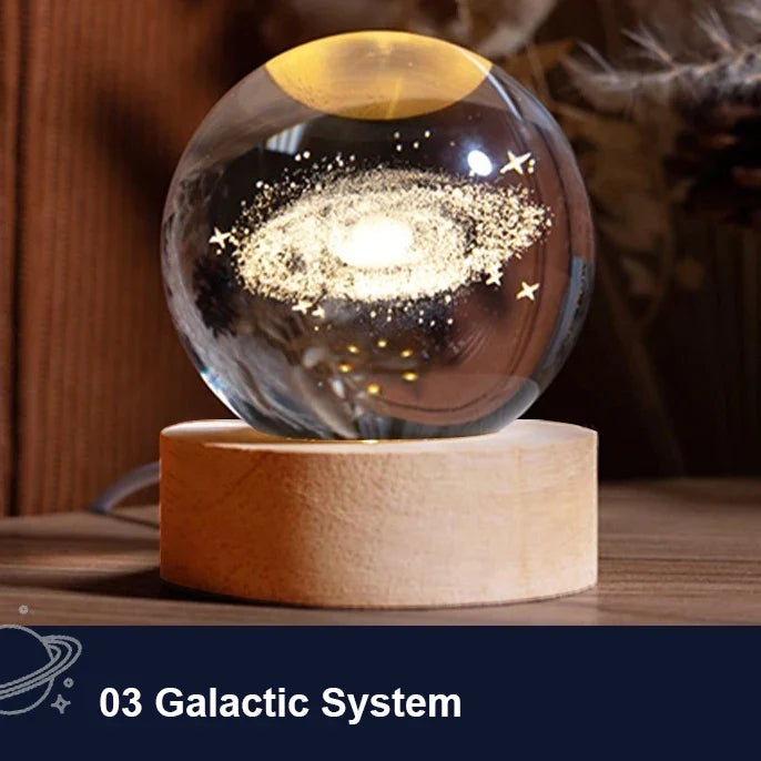 Brix - Kristall-Nachtlampe 3D-Sonnensystem