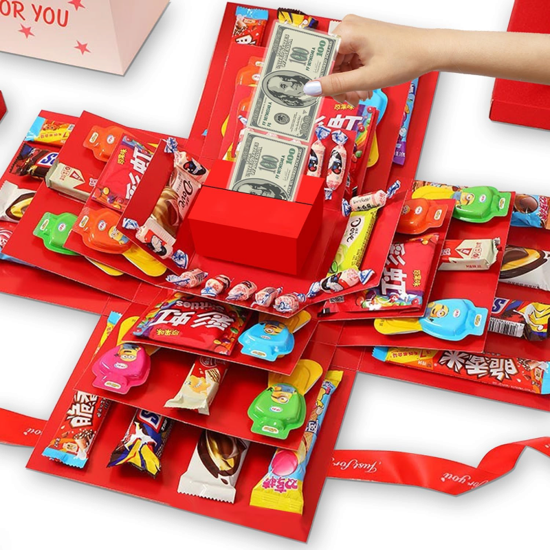 ErinnerungsFalt - Explodierende Geschenkbox mit mehreren Schichten und Fächern