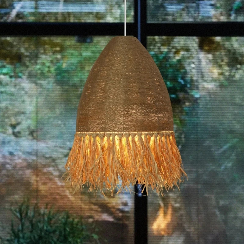 Handgewebte - Rattan Pendelleuchte natur