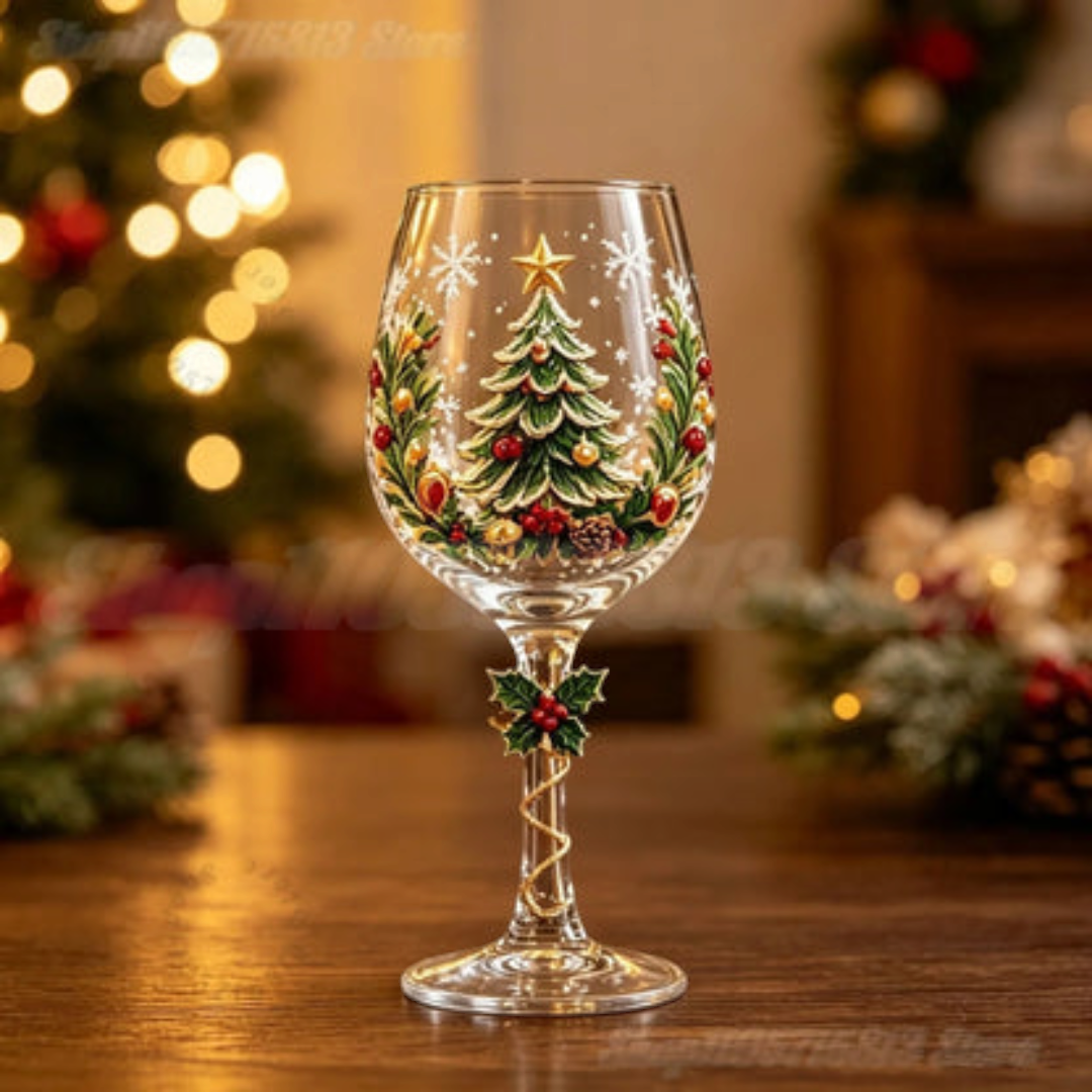 SantaSip - Weihnachtsweinglas mit Weihnachtsmannmotiv
