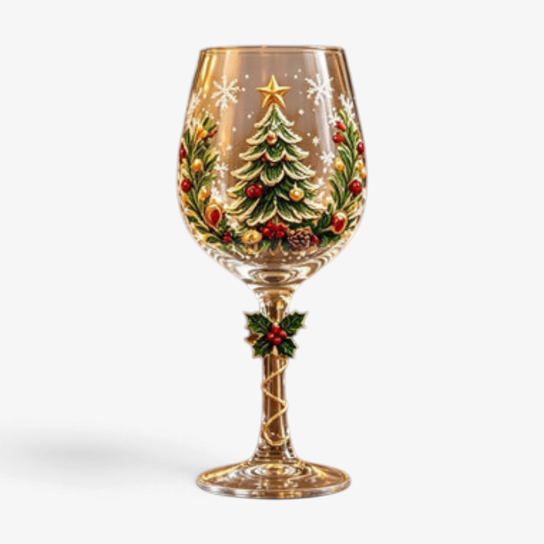 SantaSip - Weihnachtsweinglas mit Weihnachtsmannmotiv