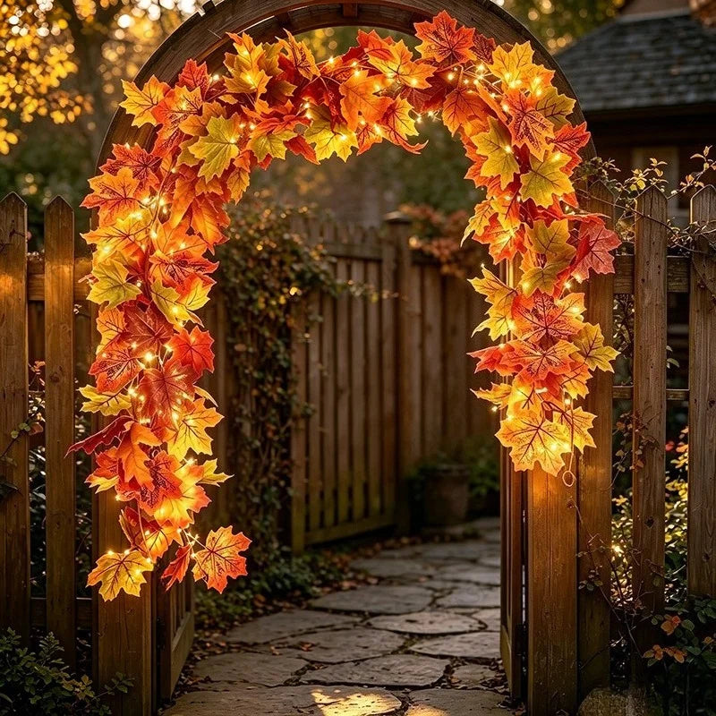 AutumnLuma - Dekorative Lichterkette mit Herbstblättern und LED-Lichtern