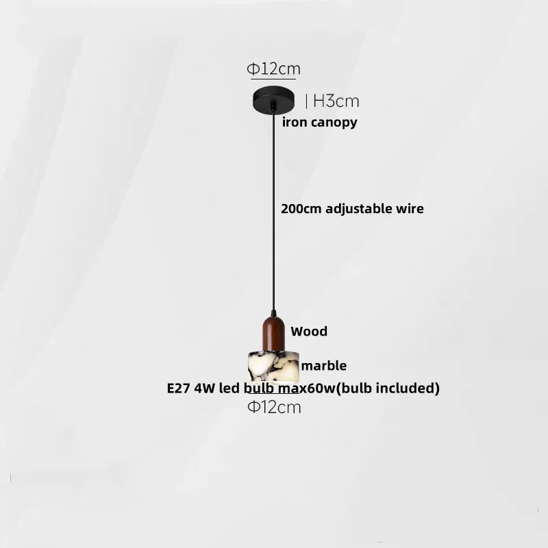 Bulgari - Pendelleuchte aus Naturstein mit E27-Fassung