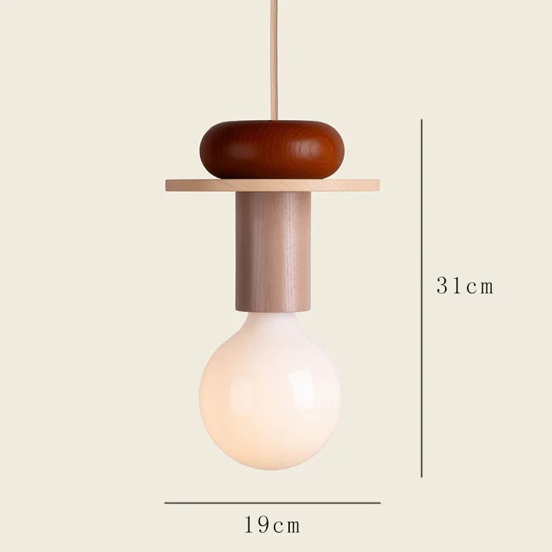 Vortex - LED-Hängeleuchte aus Holz, E27-Fassung im