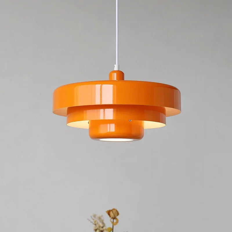 Stella - Retro-Hängeleuchte aus Metall, orange