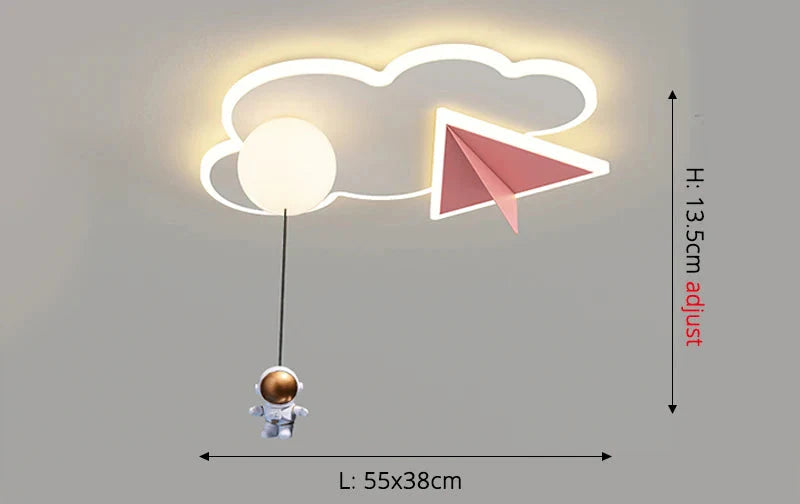Astronaut - Kinderzimmer-Deckenleuchte Astronaut & Wolken