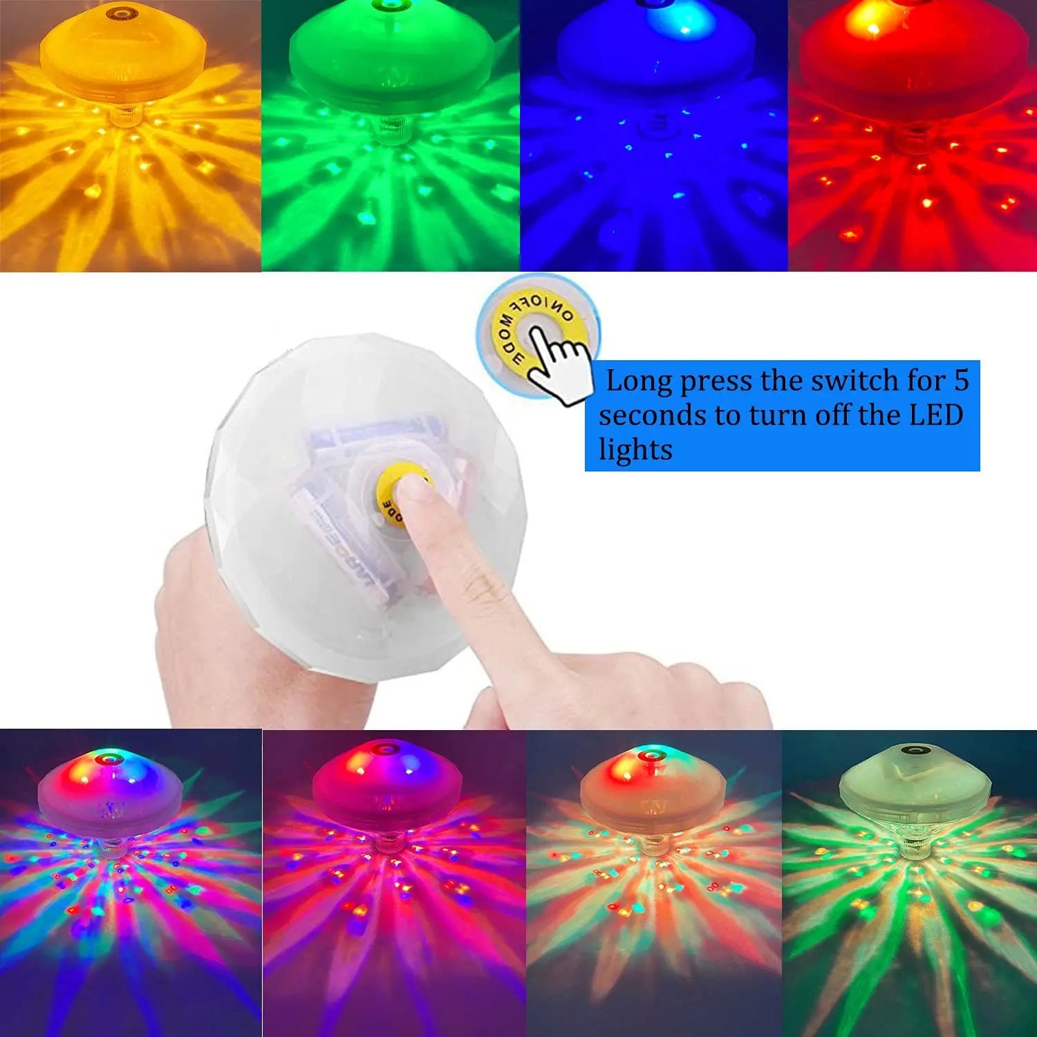 Schwimmende - RGB-Discoleuchte IP68 für Pool & Badewanne
