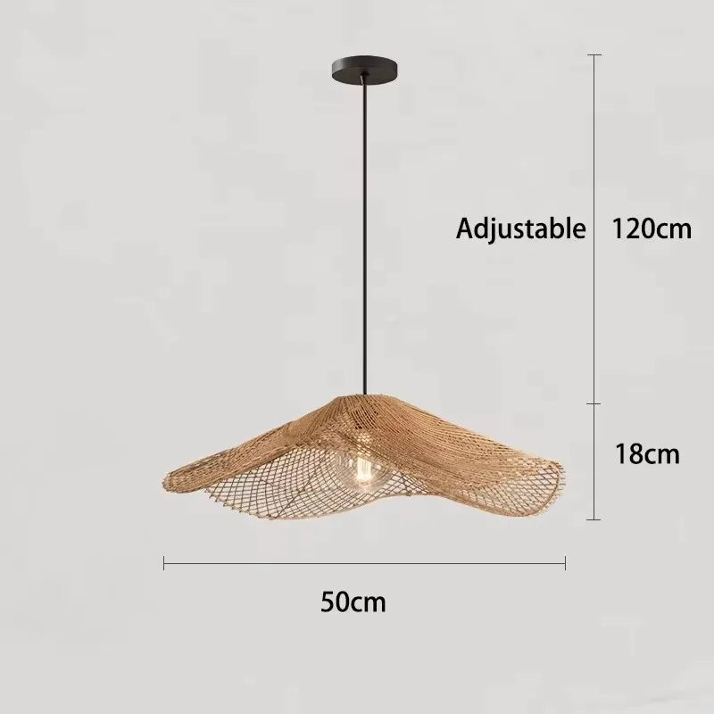 Handgewebte - Rotan-Pendelleuchte, beige