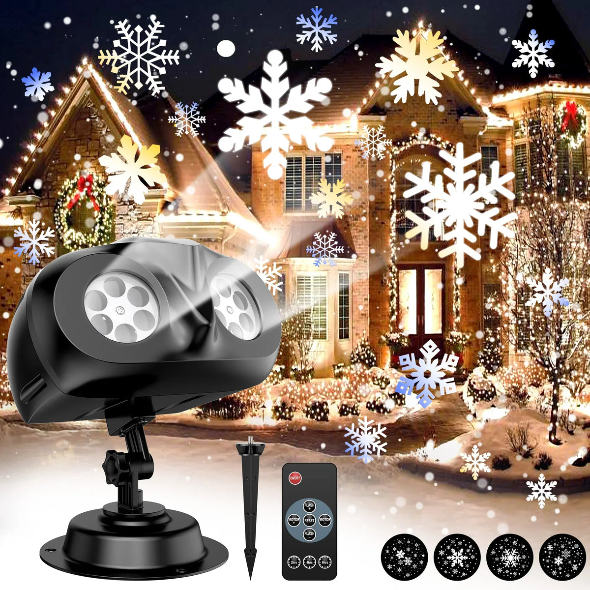 Snowbeam – LED-Projektor mit bewegenden Schneeflocken