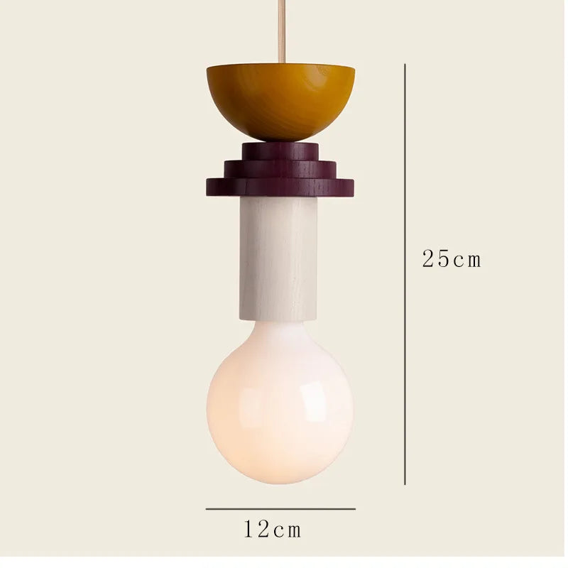 Vortex - LED-Hängeleuchte aus Holz, E27-Fassung im