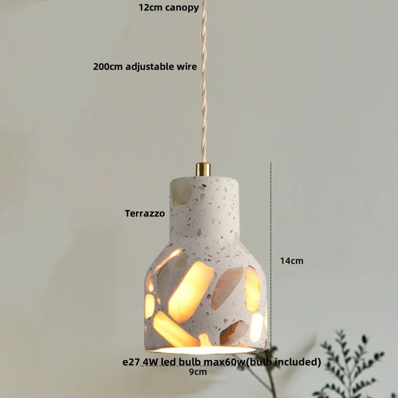 Zenita - Terrazzo-Pendelleuchte mit Kupferfassung