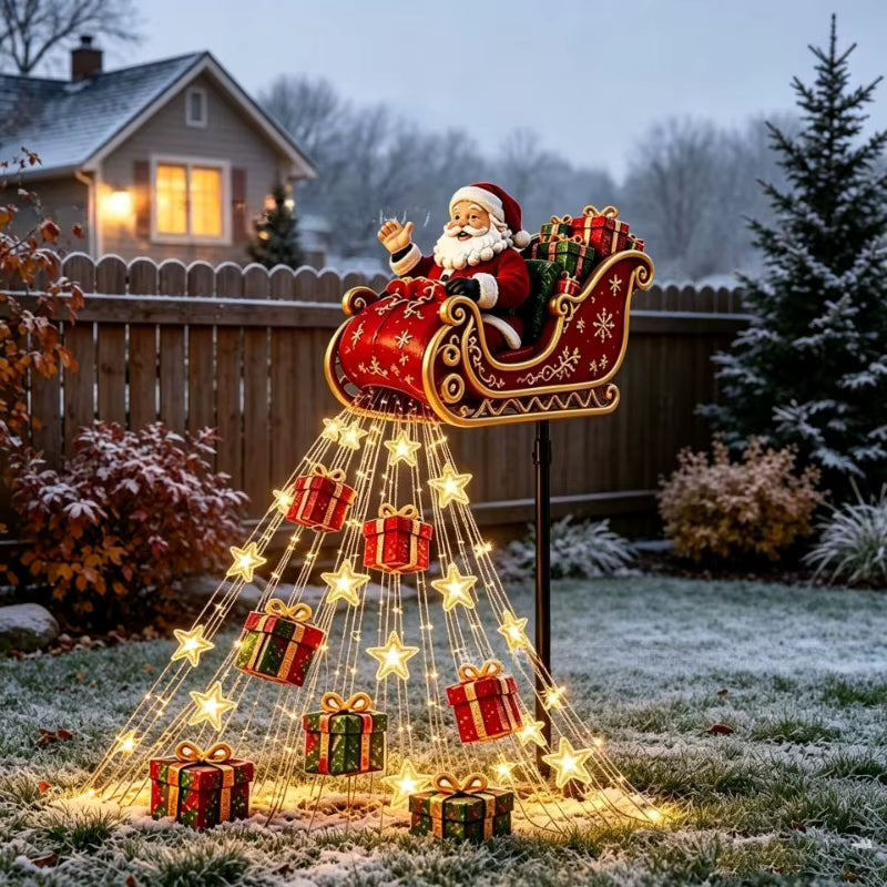 SolarSleigh - Solar-Weihnachtsdekoration mit fliegendem Weihnachtsmann-Schlitten